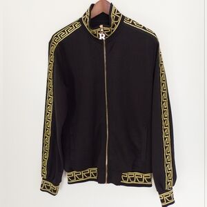 Reason Clothing Black Gold Victory Track Jacket T-45 Size S Greek Key Baroque